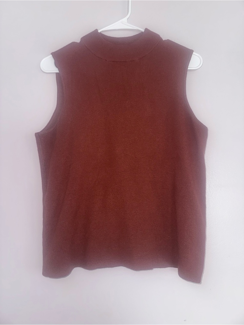 Marled Ribbed Knit Top - Deep Rust - Picture 2 of 5